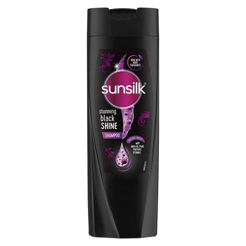 Sunsilk Stunning Black Shine Shampoo - With Amla + Oil, Pearl Protein & Vitamin E, For Long Lasting Shine