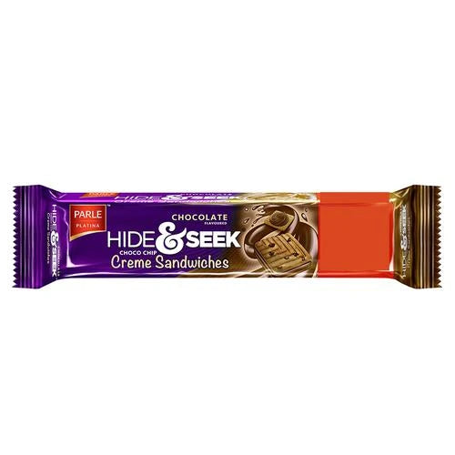 Parle Platina Hide & Seek Chocolate Flavoured Choco Chip Creme Sandwiches 100+25 Gm Extra