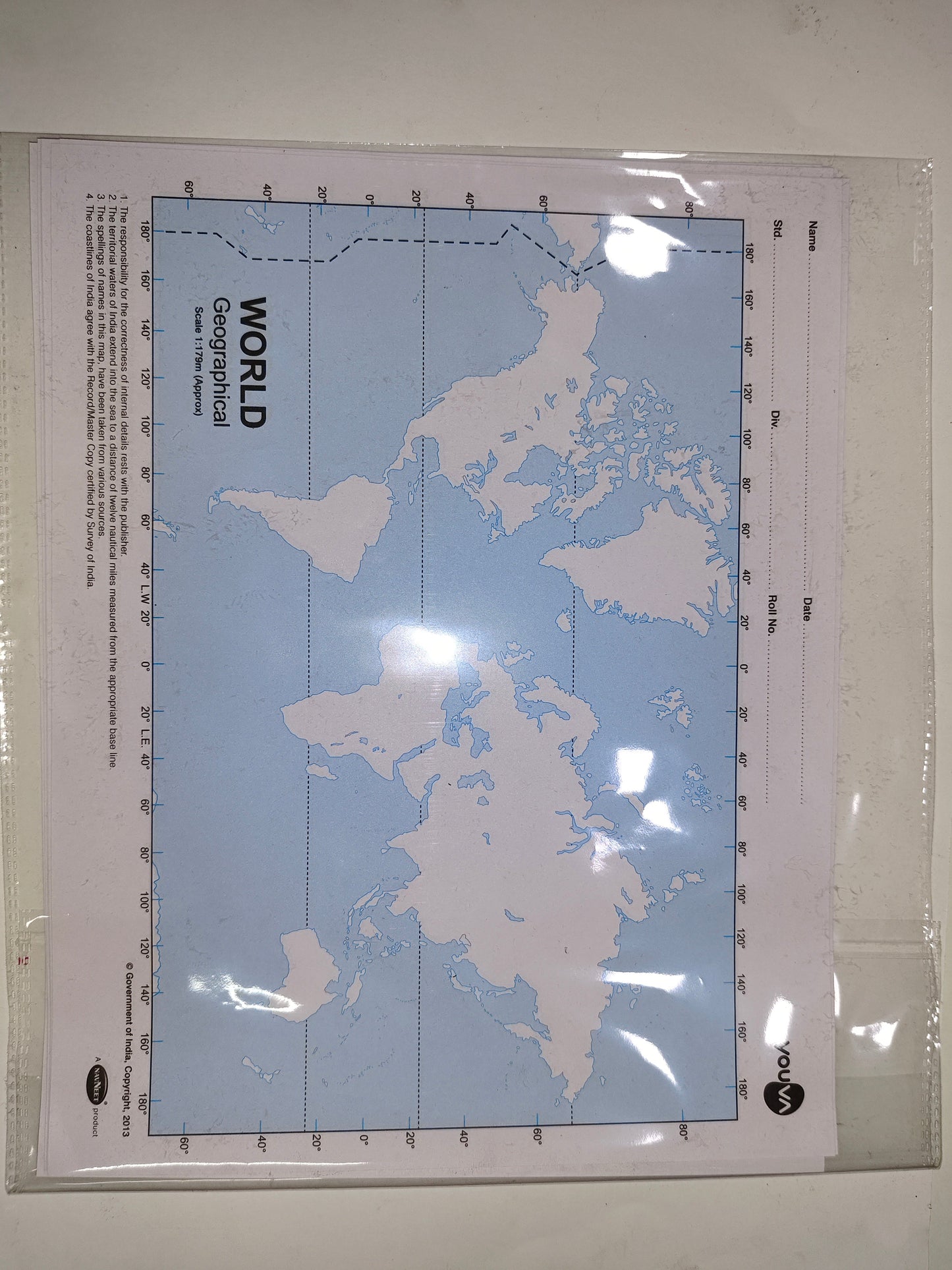 Youva World Physical Map Pkt