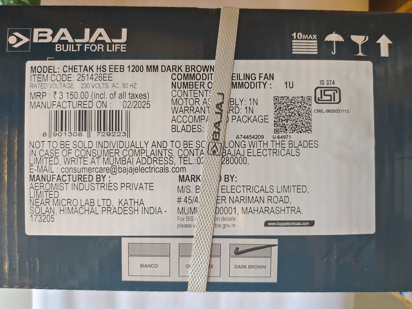 Bajaj Chetak Hs 1200mm Fan