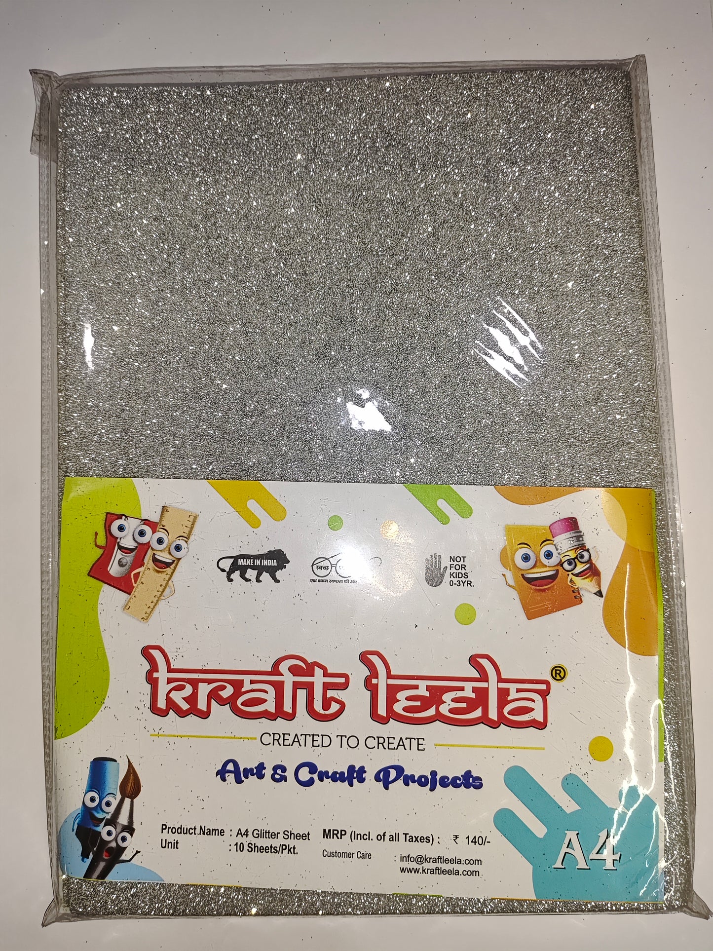 A4 Glitter Sheet - Silver