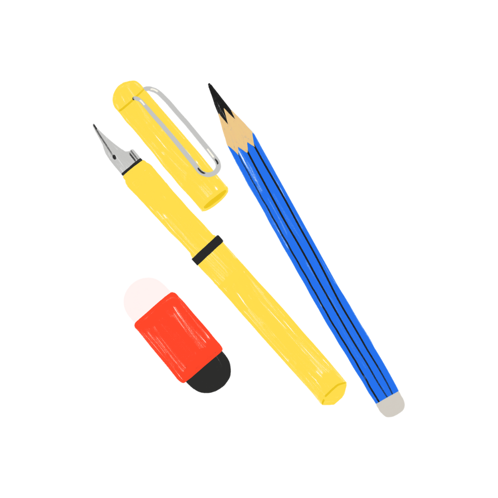 Pens, Pencils & Eraser