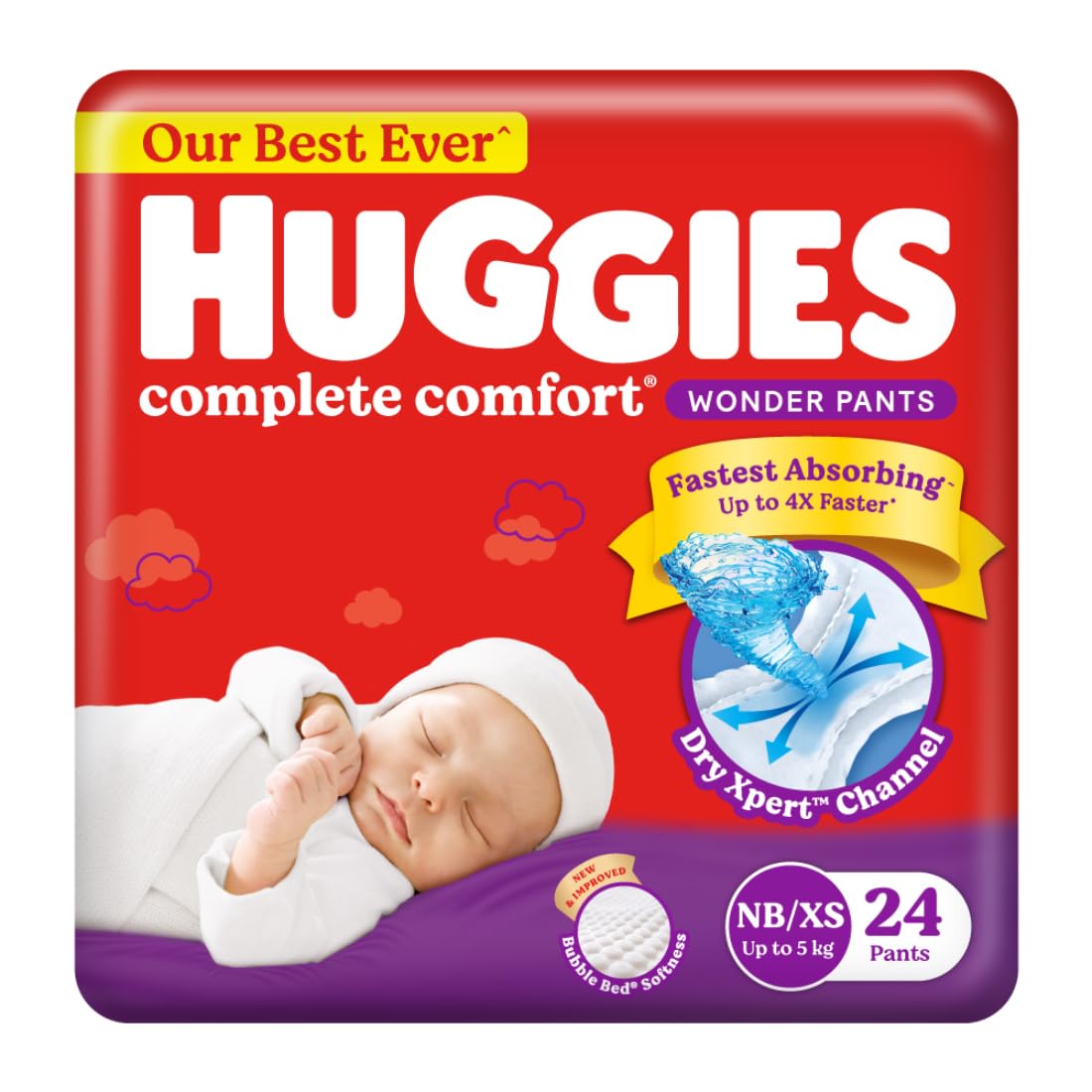 Huggies Complete Comfort Wonder Pants, Newborn / Xs Size, 24 Pcs