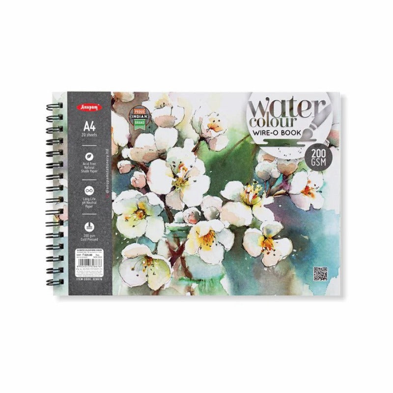 Anupam Water Col Wiro Book A4 20Sh 200GSM