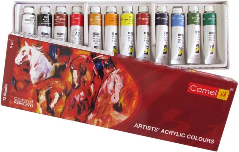 Camel Artist Acrylic Colours 12 Shades 9 ml