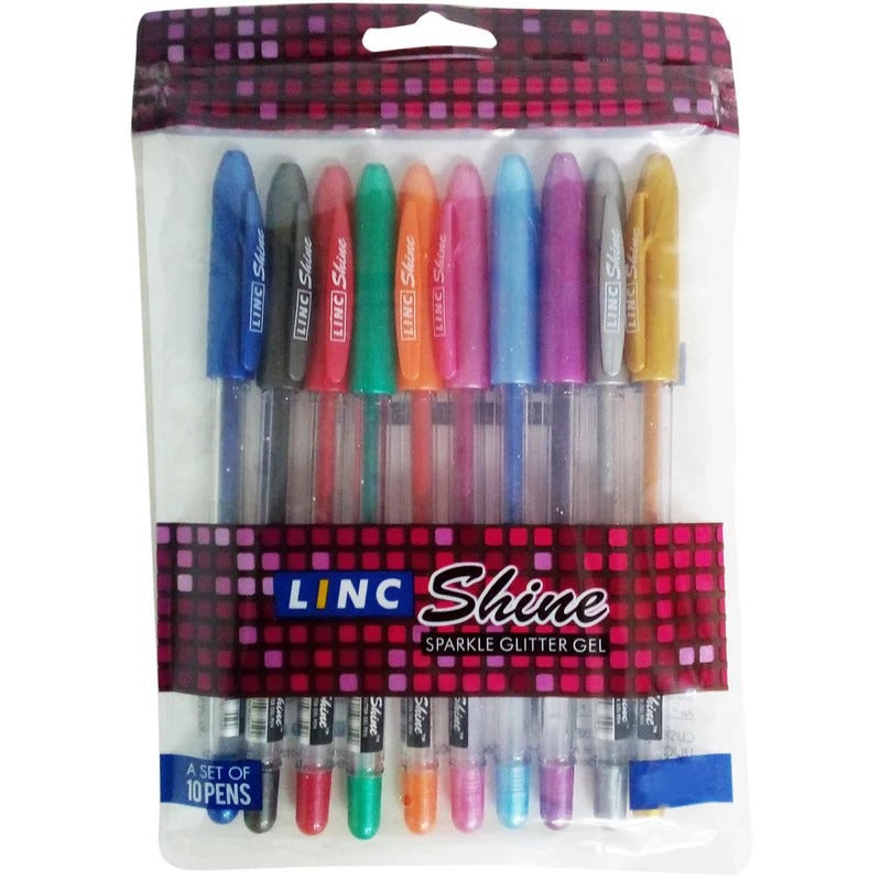 Linc Shine Glitter Gel Pen Set Of 10