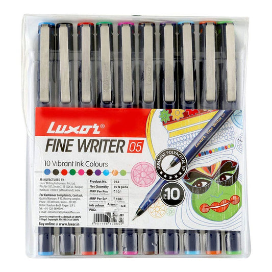 Luxor Fine Writer 0.5mm (Col Pen Set of 10)