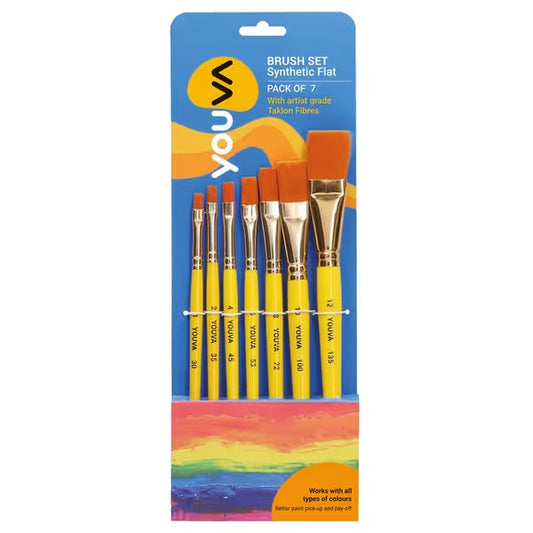 Youva Synthetic Flat Brushes Set Of 7
