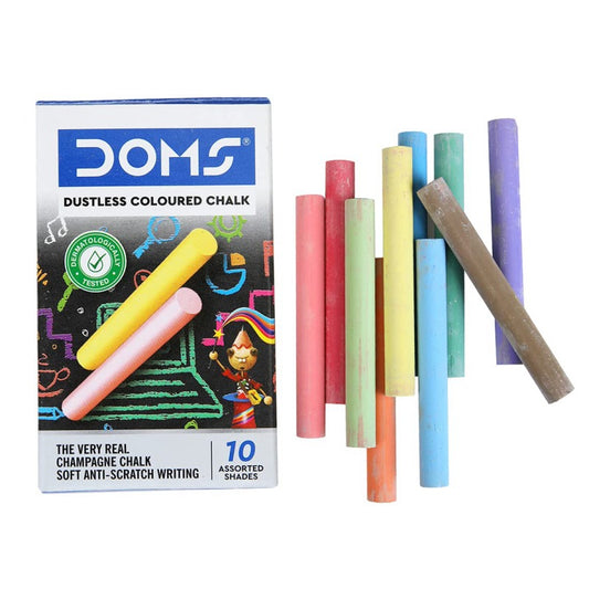 Doms Dustless Colored Chalk 10Pc Box