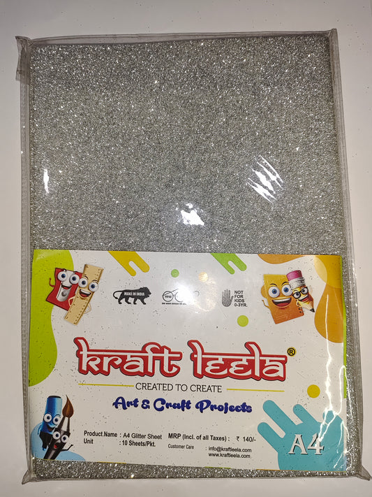 A4 Glitter Sheet - Silver